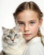 © DAYA-DAKSH - Adorable Girl with Fluffy Cat: Child, Pet, Friendship, Portrait