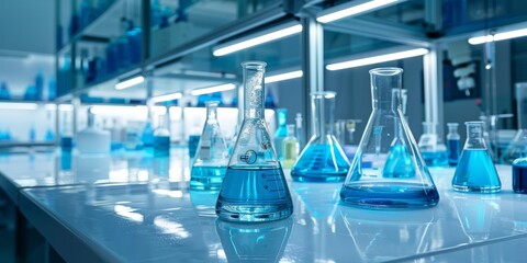 Fototapete - Pharmaceutical research and development in a laboratory