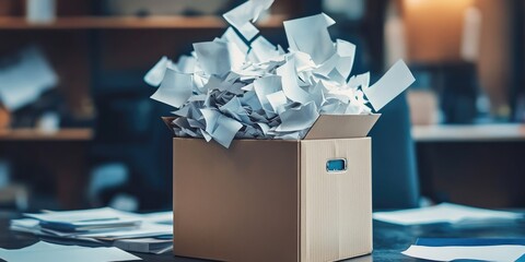 Aufkleber - a suggestion box overflowing with ideas, symbolizing high employee engagement and a collaborative workplace