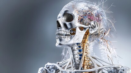 Poster - Dynamic anatomy exploration human skeleton model digital environment 3d visualization educational concept