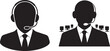 © stockingtimee - Silhouette of Call Center Man with Headset Working on Computer for Online Customer Support and Service