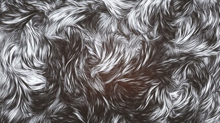 Wall Mural - Abstract Monochromatic Swirling Texture: Black and White Intertwined Lines Creating a Dynamic, Organic Pattern