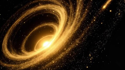 Wall Mural - abstract space background, abstract space background, Witness the stunning formation of a swirling galaxy illuminated by golden tones as stars twinkle in the vast cosmic expanse, showcasing the wonder