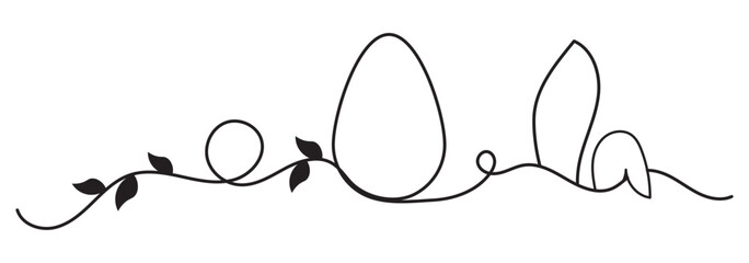 one line hand drawn continuous Easter egg line art icon vector.