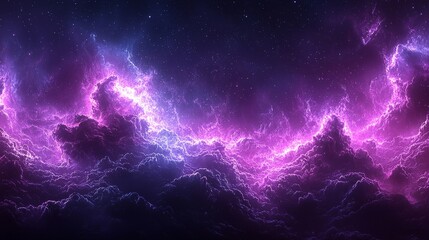 a purple and blue nebula with stars in the background