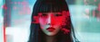 © Andrey - Digital art portrait of asian female with glitch effect and long dark hair