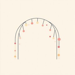 Leinwandbilder - Minimalistic logo design with festive lights forming an elegant arch against a soft pastel background