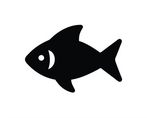Wall Mural - vector illustration of a black fish silhouette on white background