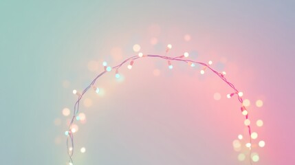 Leinwandbilder - Minimalistic logo design featuring a festive lights arch on a soft pastel background highlighting modern aesthetics and elegance