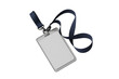 © Hassan - A Blank Identification Badge with a Dark-Blue Lanyard  isolated on transparent background , cutout