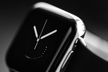 Poster - Close-up view showcases modern smartwatch design with monochrome watch face and sleek composition