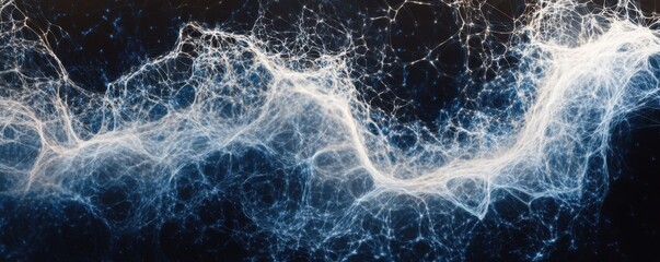 Wall Mural - abstract visualization of interconnected data streams with glowing network patterns
