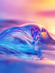 Leinwandbilder - Close-up view of iridescent gasoline swirls creating vibrant colors on water surface during sunset, showcasing abstract and fluid aesthetic