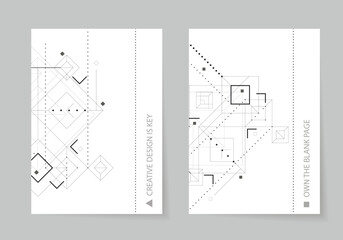 Fototapete - Abstract geometric connect lines and dots. Simple science graphic background. Vector network technology concept