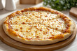 © barmaleeva - Hot and crispy Margherita pizza with golden melted cheese and tomato sauce