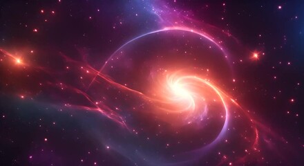 Wall Mural - loop animation of space nebula towards light loop animation glowing galaxies and stars passing foota