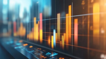 Leinwandbilder - E-commerce sales growth illustrated through modern bar charts and financial graphs in a professional corporate design