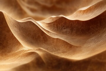 Aufkleber - Golden dunes undulate under soft light, showcasing texture and subtle shadows in a vast desert landscape.