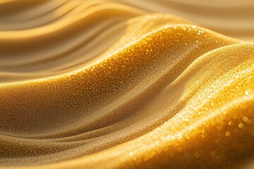 Fototapete - Abstract golden waves with shimmering highlights create a luxurious and flowing texture, evoking warmth and elegance.