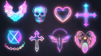 Wall Mural - holographic isolated icons