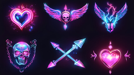 Wall Mural - holographic isolated icons