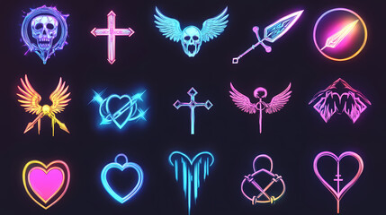 Wall Mural - holographic isolated icons