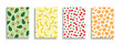 © ExpressVectors - Collection of bright colorful summer fruits posters, templates, backgrounds placards, brochures, banners, flyers and etc. Juicy drawing covers. Vibrant nature cards
