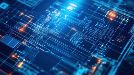 Leinwandbilder - Blueprint Effect with Generative AI