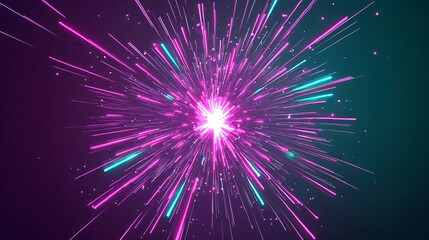 Wall Mural - vivid purple and green explosion in a sci-fi environment creating a striking visual contrast and dyn