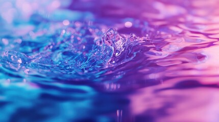 Leinwandbilder - Close-up view of colorful gasoline swirls reflecting on water surface with vibrant neon hues during bright daylight