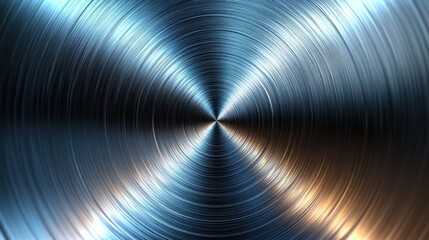 Wall Mural - blurry shiny radial aluminum color grey circular brushed silver metallic abstract background