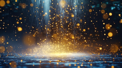 Wall Mural - cosmic cascade: a mesmerizing abstract display of celestial wonder, featuring radiant, glowing parti