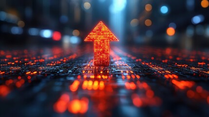 Wall Mural - business arrow increase of success graph and growth stock market earnings financial on profit income