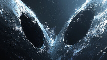 Wall Mural - mysterious dark area of space featuring supermassive black holes glowing with ambient light in a cos