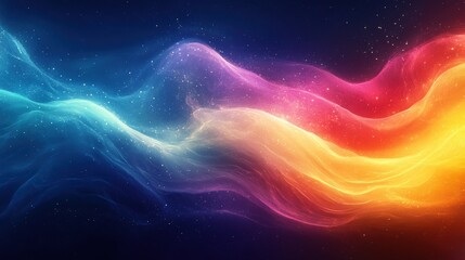 Wall Mural - colorful abstract grainy divided blue yellow green blurry glowing wave pattern fluorescent colors ba
