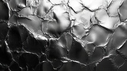 Wall Mural - grainy loose silver leaf aluminum foil abstract gradient monochrome background