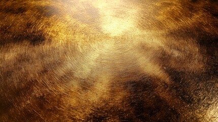 Wall Mural - shiny circular brushed gold texture radial brass metal golden alloy abstract metallic background