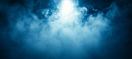 Wall Mural - clouds on dark melancholic room with nuance light. generative ai technology.