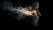 © Oat_Photo - Abstract Face  Digital Art  Dots  Particles  Energy  Transformation  Cosmic  Nebula  Mysti