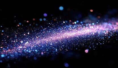abstract cosmic galaxy with vibrant colors creating a glittering starry pathway against a dark backg
