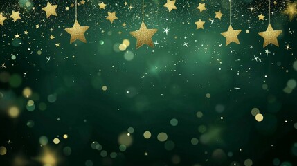 Wall Mural - Unique seasonal template featuring a vibrant green backdrop