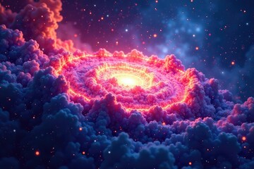 Wall Mural - abstract swirling nebula, perfect for website headers, whirl, vibrant