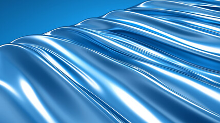 Wall Mural - smooth blue liquid texture with flowing waves and shine