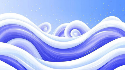Wall Mural - waves in shades of blue and white create serene atmosphere