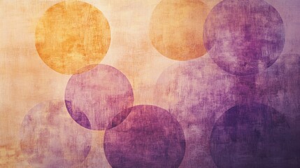 Poster - Soft gradient art created with pencil strokes blending purple and orange circles against a textured background