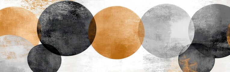 Aufkleber - Soft pencil strokes create circles in pastel amber with textured contrasts on a light background