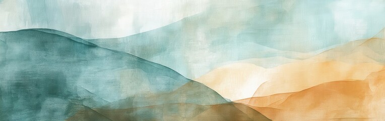 Aufkleber - Blending hues of serene mountains in minimalist pencil strokes composition during daylight