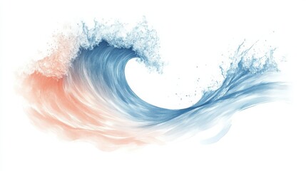 Poster - Elegant pencil strokes create a stunning silhouette of a wave with soft hues reflecting movement and tranquility