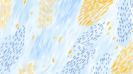 Fototapete - Elegant pencil strokes create dynamic dashed patterns in soft blue and vibrant yellow tones, showcasing artistic creativity and fluidity