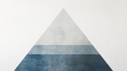 Fototapete - Abstract art on a clean white canvas showcasing a geometric triangular form in gradient shades of blue